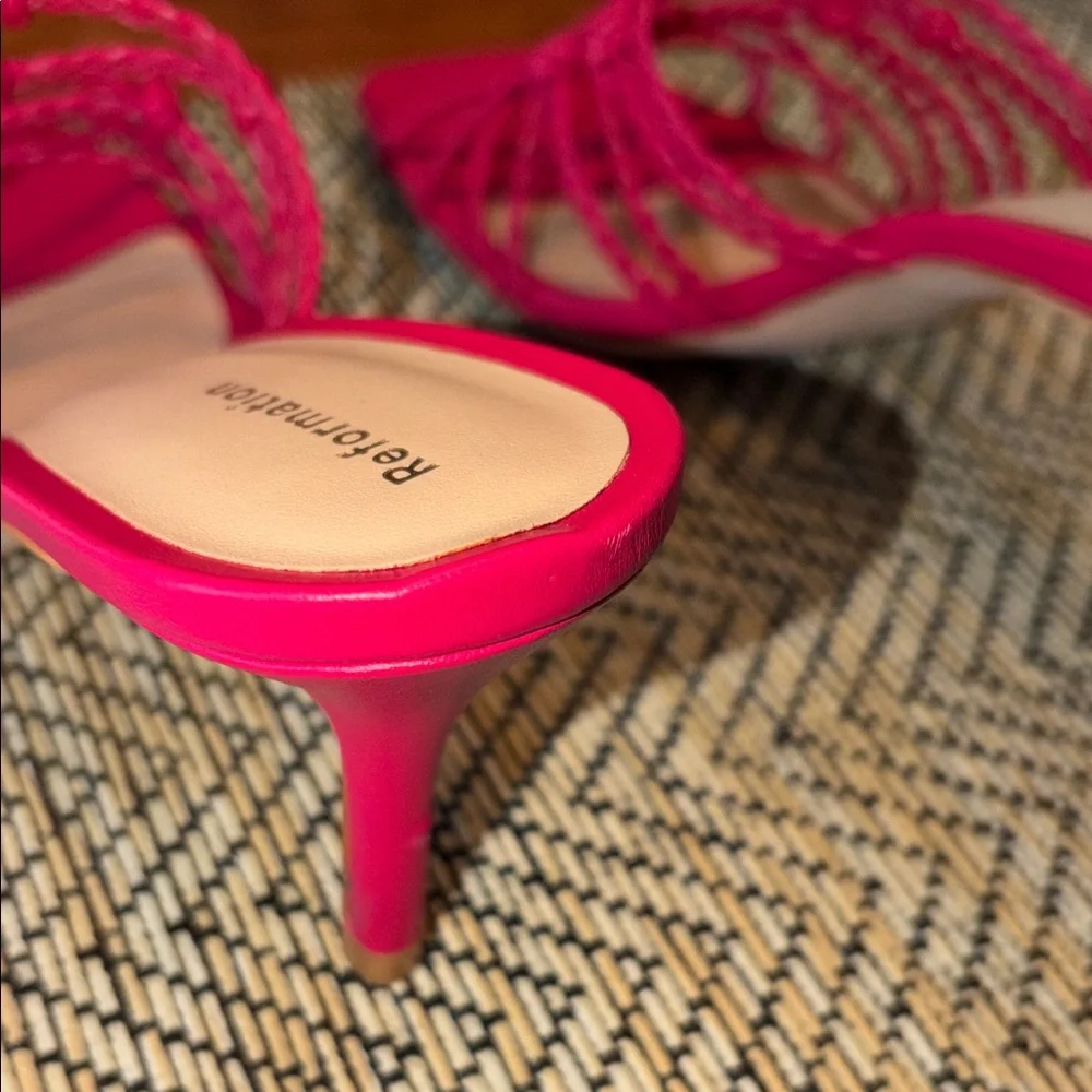Reformation Strappy Hot Pink Sandals - Picture 5 of 10